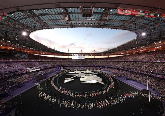 paris architecture arena building stadium person